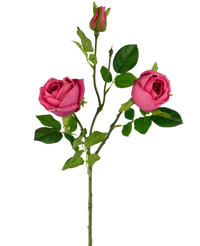 Branche de rose artificielle Real Touch rose foncé 72cm