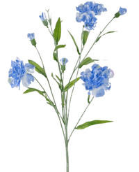Fleur artificielle bouquet d'oeillets 70 cm bleu