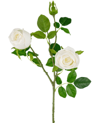 Branche de rose artificielle Real Touch blanche 72cm