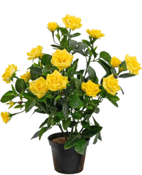 Kunstplant Mini Rose UV 35 cm geel