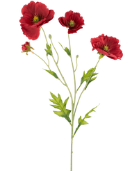 Coquelicot Artificiel Real Touch Rouge 65cm