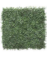 De Kunsthaag Buxus 50x50 cm UV is een vierkant paneel van dichte, groene kunst buxusbladeren die dicht op elkaar staan voor een weelderige, bladerige textuur.
