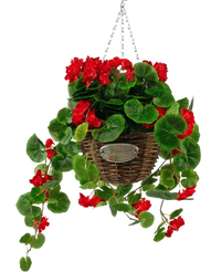 Kunstbegonia Rood in Mand UV 70cm