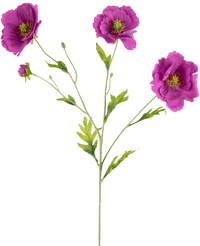 Coquelicot Artificiel Real Touch Violet 65cm