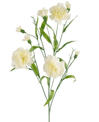 Fleur artificielle bouquet d'oeillets 70 cm blanc